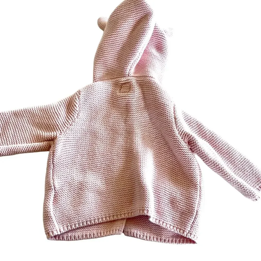 Baby Gap girls pink pearl knit cardigan sweater size 3/6 months